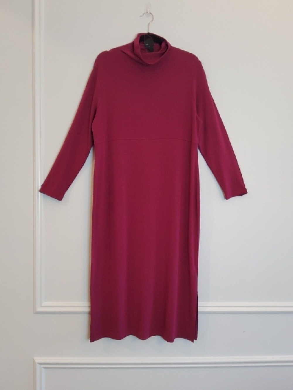 Women with Control Slim Turtleneck Midi Dress in Berry By Renee Greenstein - NWT